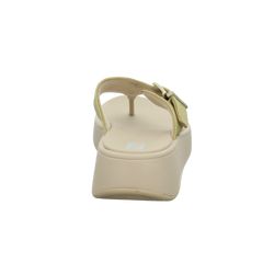 F-Mode Buckle Shimmerlux Flatform Toe-Post Sandal