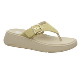 F-Mode Buckle Shimmerlux Flatform Toe-Post Sandal
