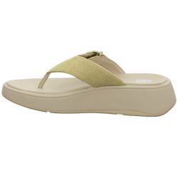 F-Mode Buckle Shimmerlux Flatform Toe-Post Sandal