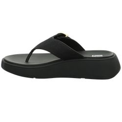 F-Mode Buckle Shimmerlux Flatform Toe-Post Sandal