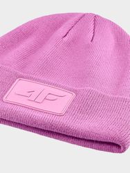 Beanie with rubber batch