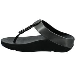 Halo Bead-Circle Metallic Toe-Post Sandals