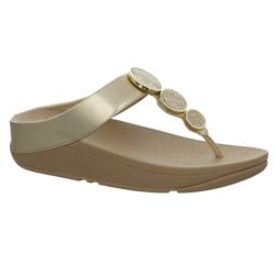 Halo Bead-Circle Metallic Toe-Post Sandals