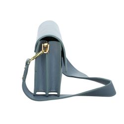 LEDERTASCHE MIT PATTINA+GOLD HELL BLAU